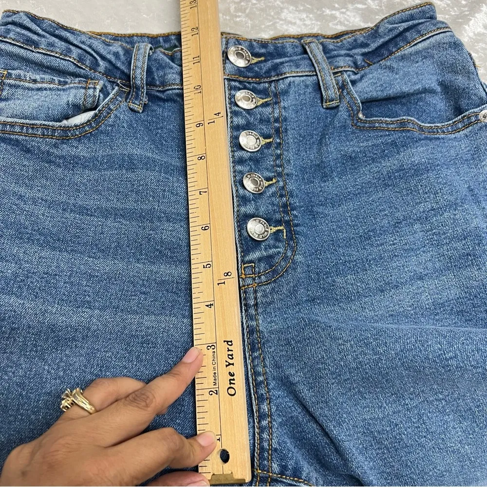 Flair Bell Bottom Jeans Womens 8 retro Boho Hippie Button Fly 90s Y2K - Image 6