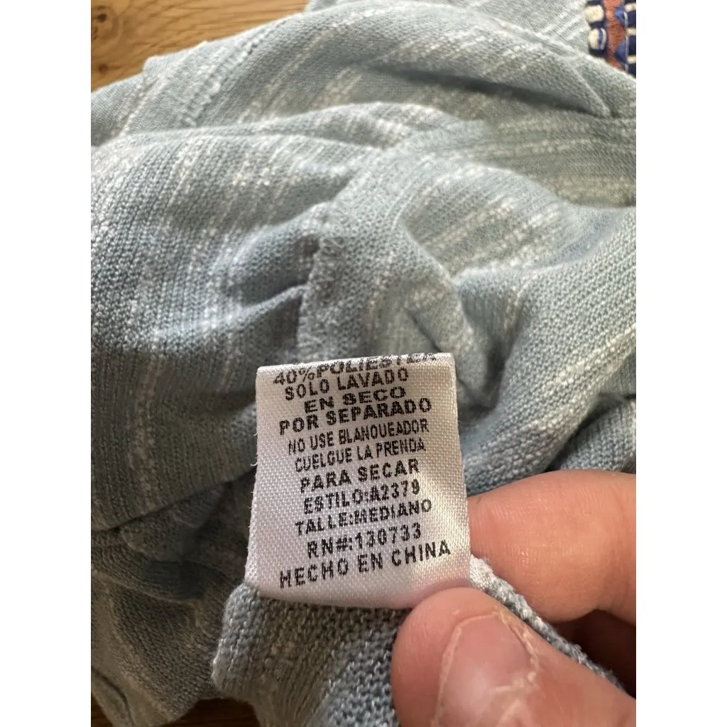 Umgee Women Size Medium Dress Shift Sleeveless Embroidery Boho Aztec Flowing Art - Image 7