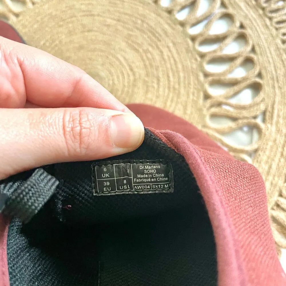 Dr. Martens Red Oxblood Soho Canvas Sneakers Size Women's 8 - Image 9