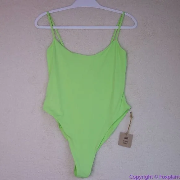 NEW Free People‎ X Toast High Hip One Piece Swimsuit - Paradise Green, L - Image 5