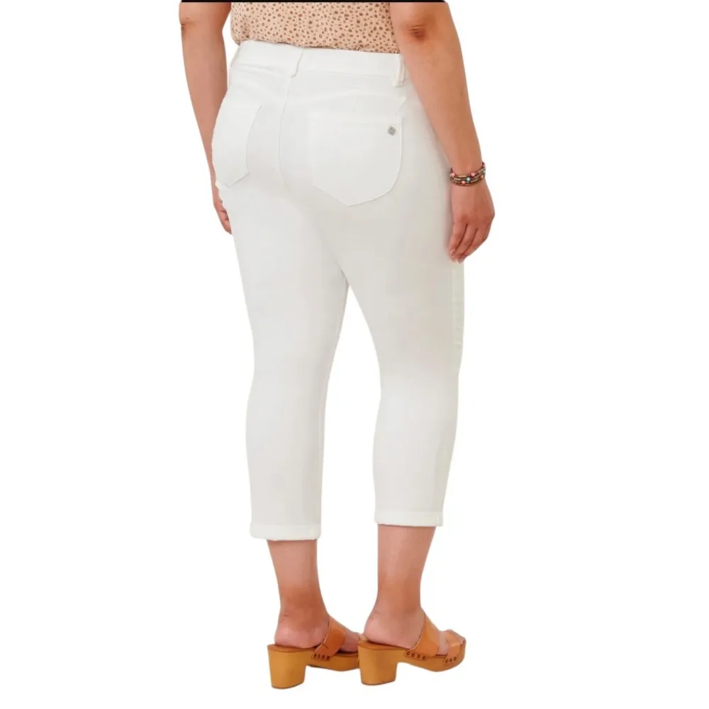 Democracy AB Solution Optic White Ankle Skimmer Jeans Women’s Plus Size 16W - Image 2