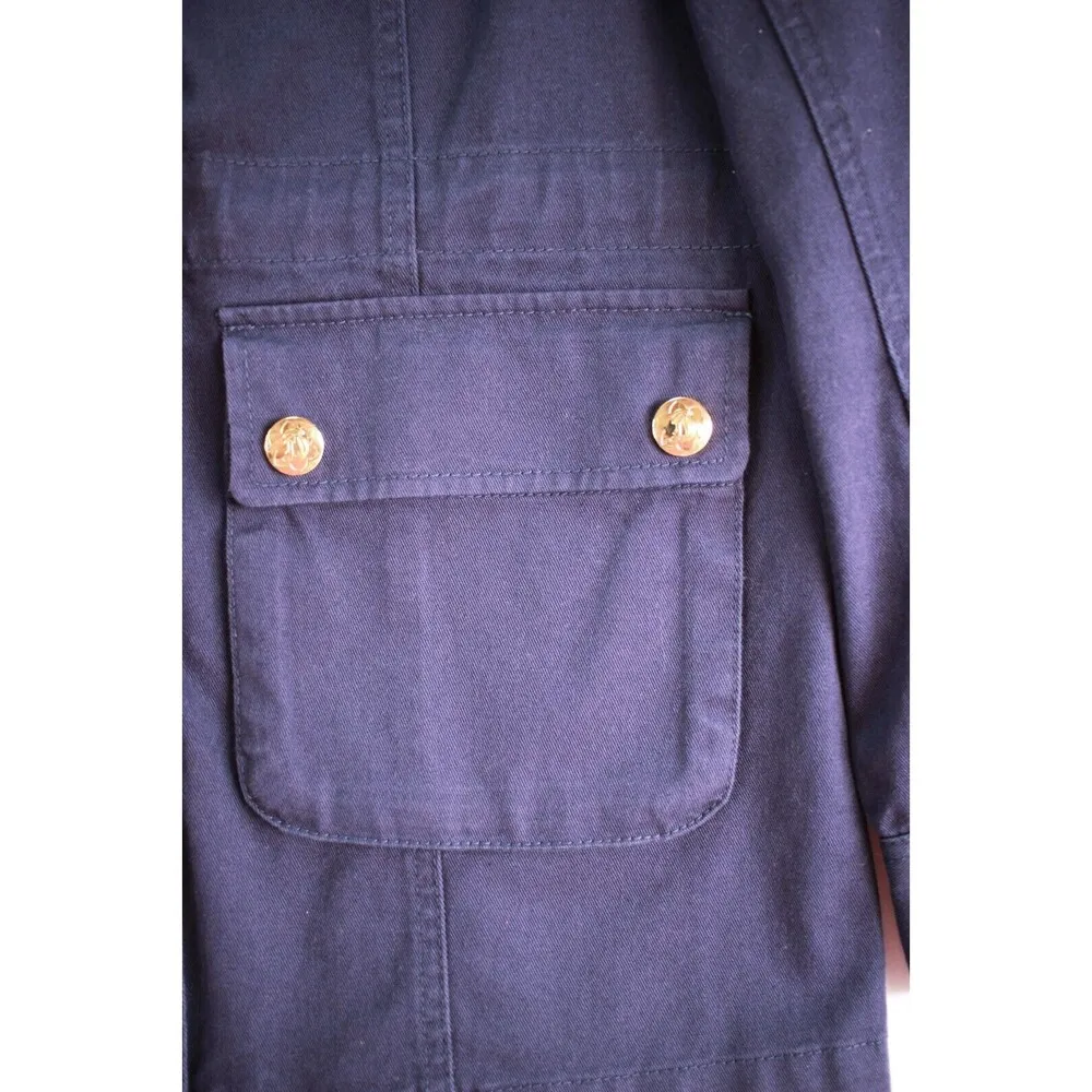 Draper James Women's Field Jacket Blue Cargo Utility Full Zip Size XS - Image 6