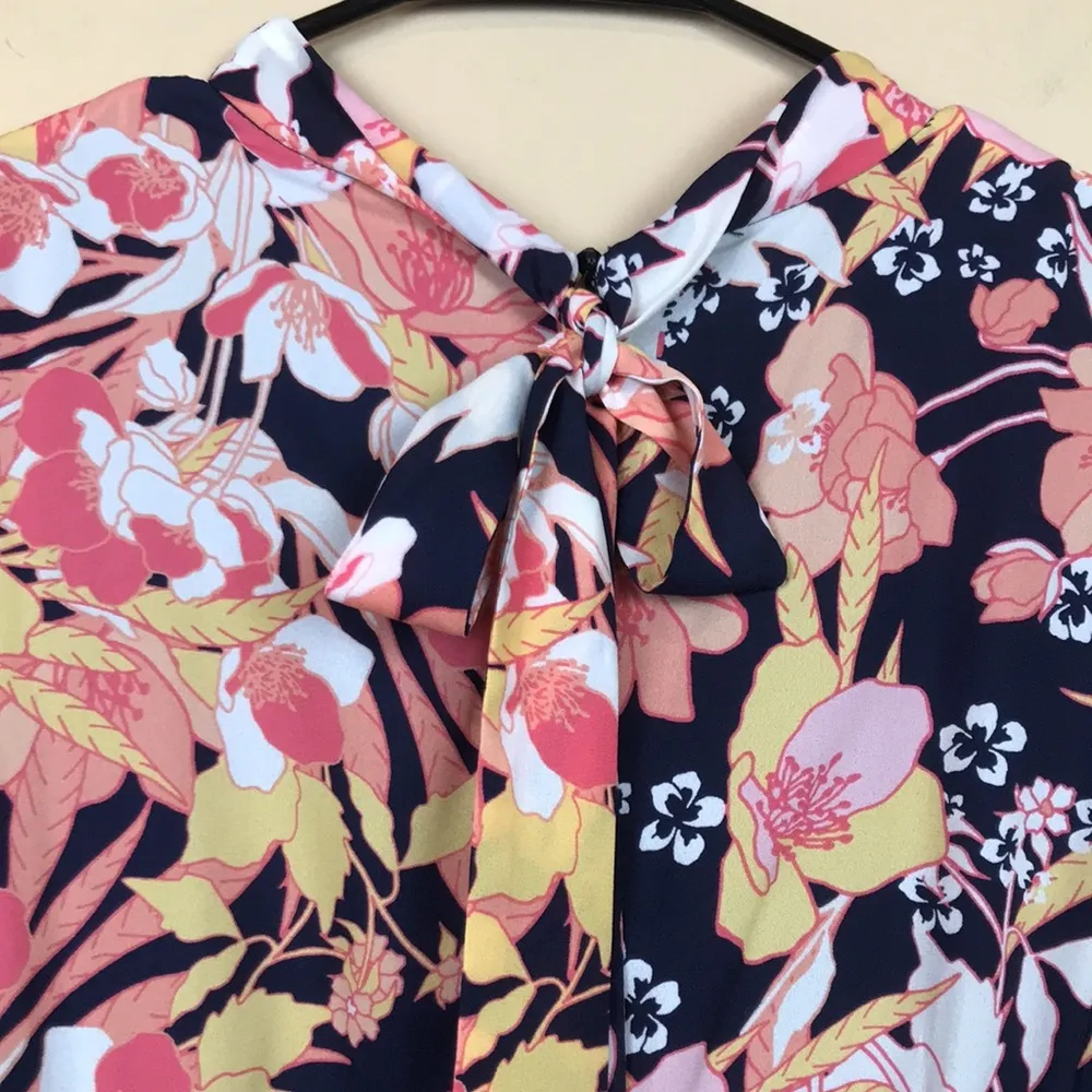 Julia Jordan Women’s Floral Print Puff Sleeve Mock Neck Leg Slit Maxi Dress - Image 8