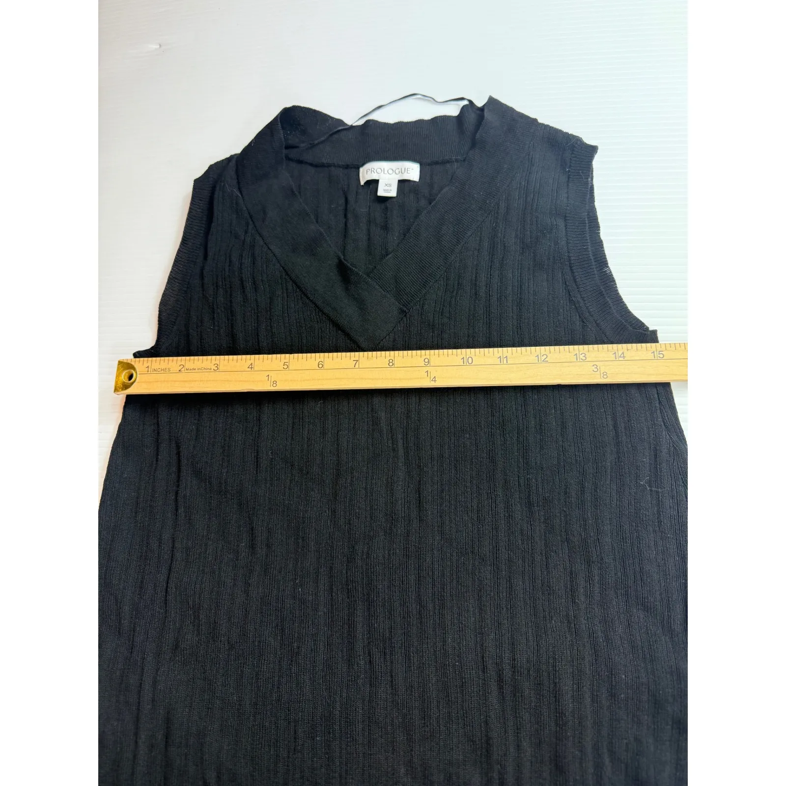 Prologue XS Black Sleeveless Dress Ribbed Knit V Neck Casual Cute Minimalist‎ - Image 3