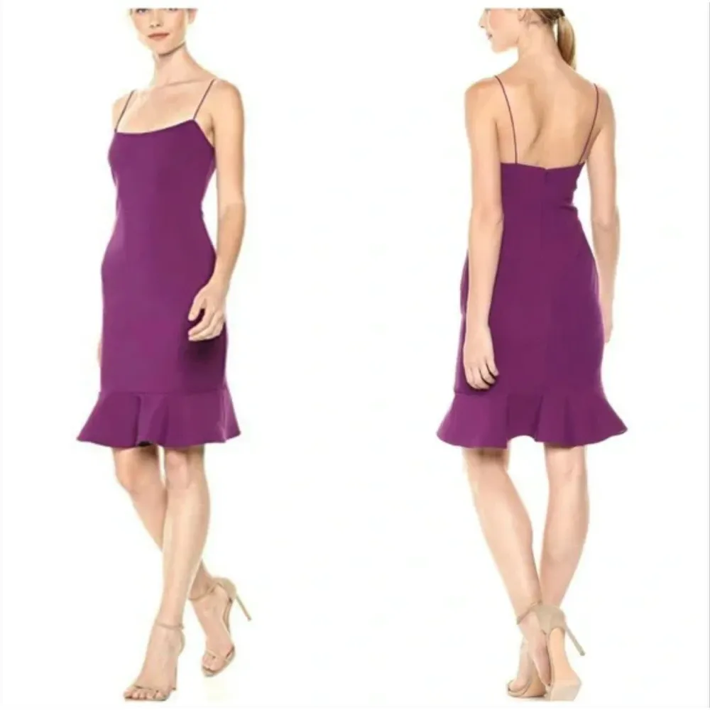 Likely Banks Flounced Hem Slip Dress Electric Plum Purple Women’s Size 2 - Image 3