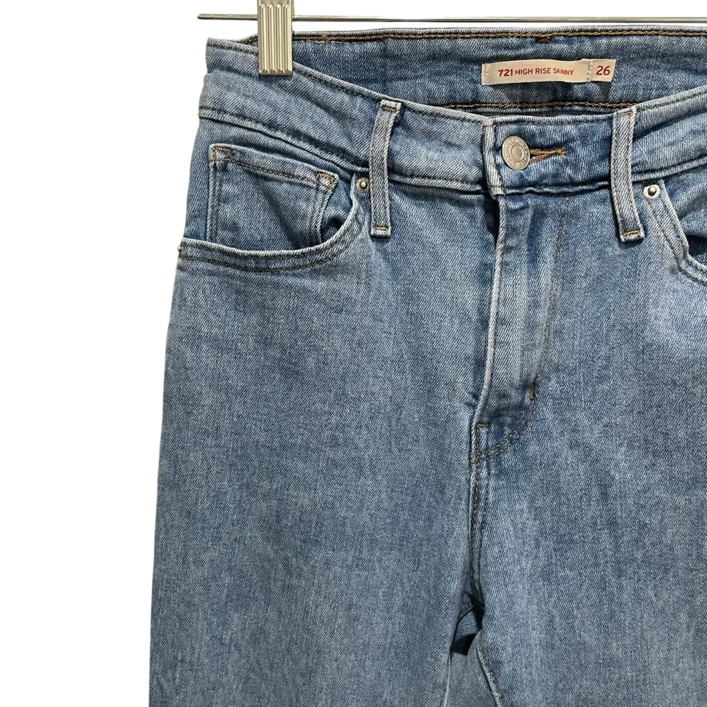 Levi’s 721 High Rise Skinny Jeans Blue Women’s Size 26 - Image 4