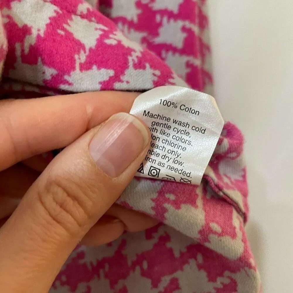 J Crew Pink Gray Herringbone Button Down Shirt Womens Small Barbie Core Casual - Image 7