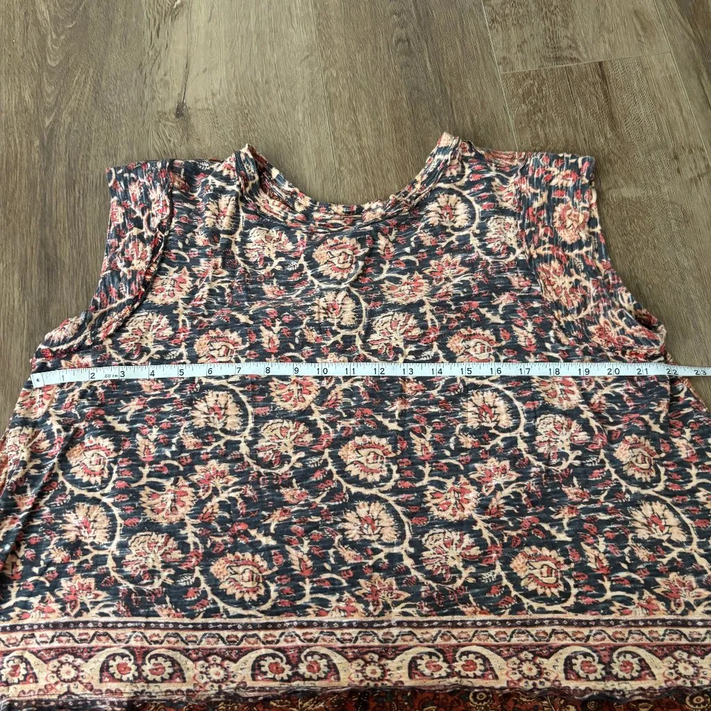 Free People Peach Short Sleeve Patterned Top - Size XS - Image 6