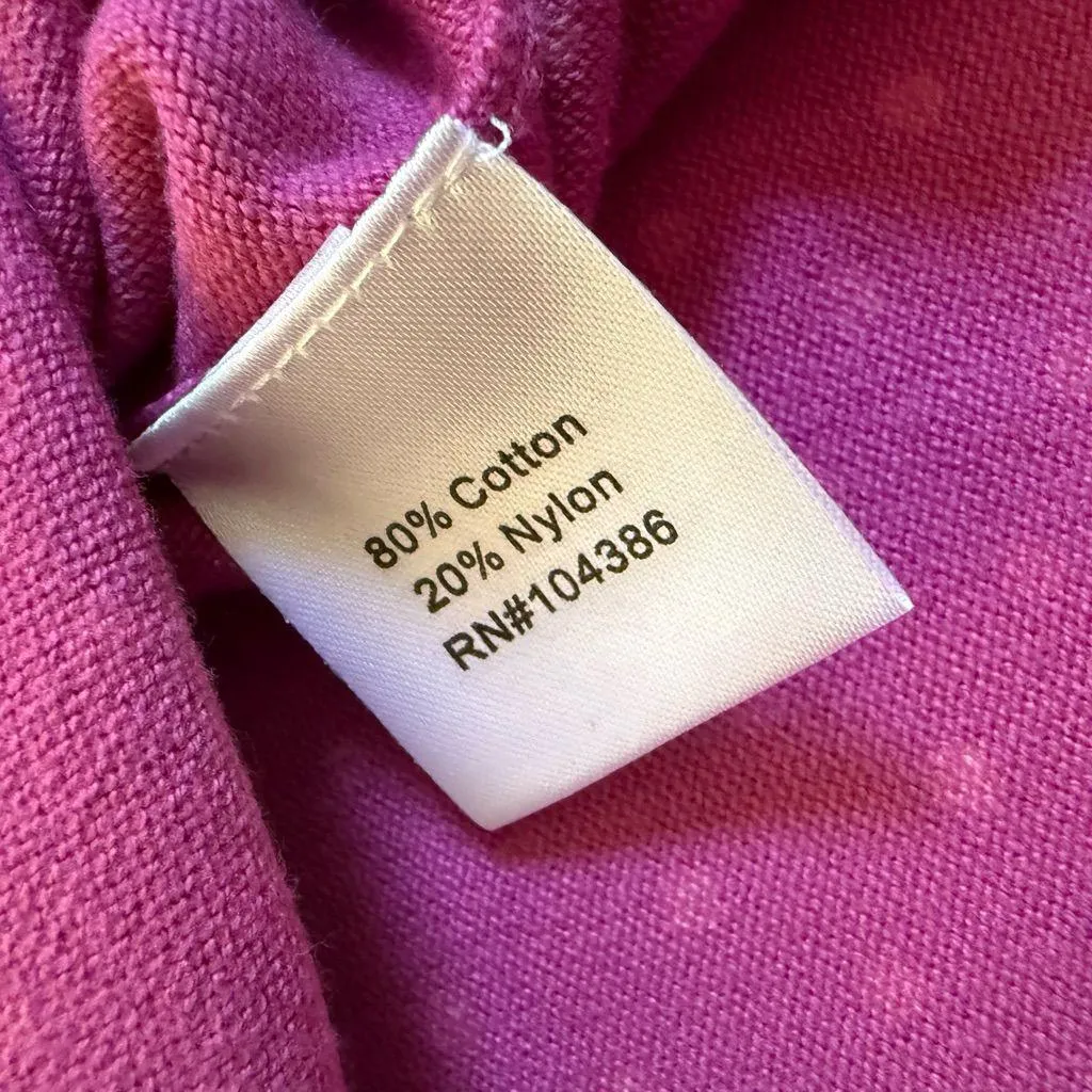 Garnet Hill Polka Dot Cardigan Womens Size XL Fushia Pink Lightweight Trending - Image 6