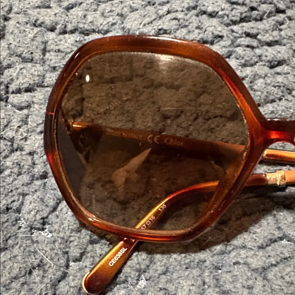Chloè vintage Chic Oversized Brown Sunglasses - Image 9