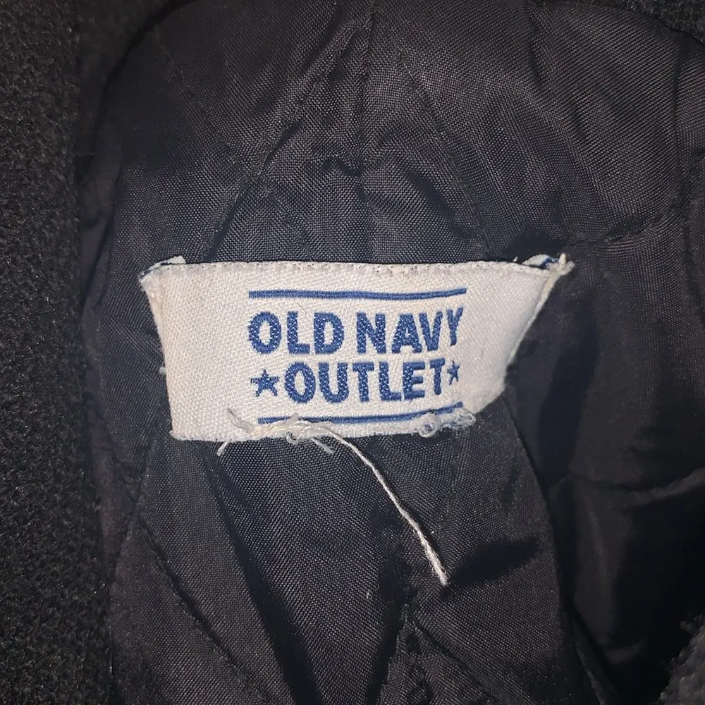 Old Navy Outlet black wool anchor button down peacoat - Image 7
