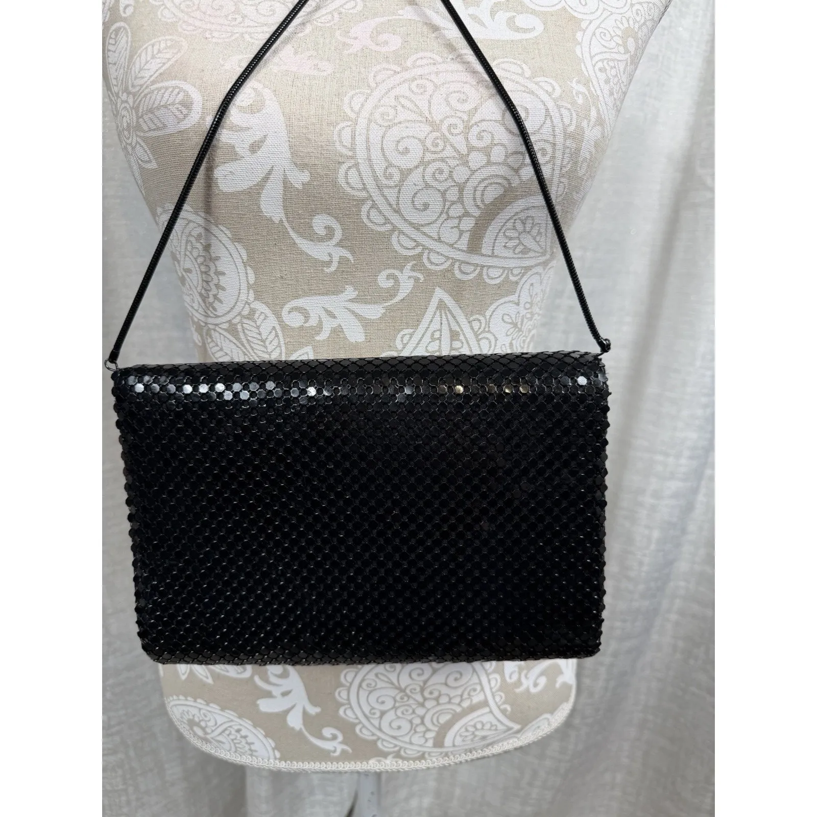 Vintage Black Beaded Evening Bag Crossbody Clutch – Formal Cocktail Purse - Image 5