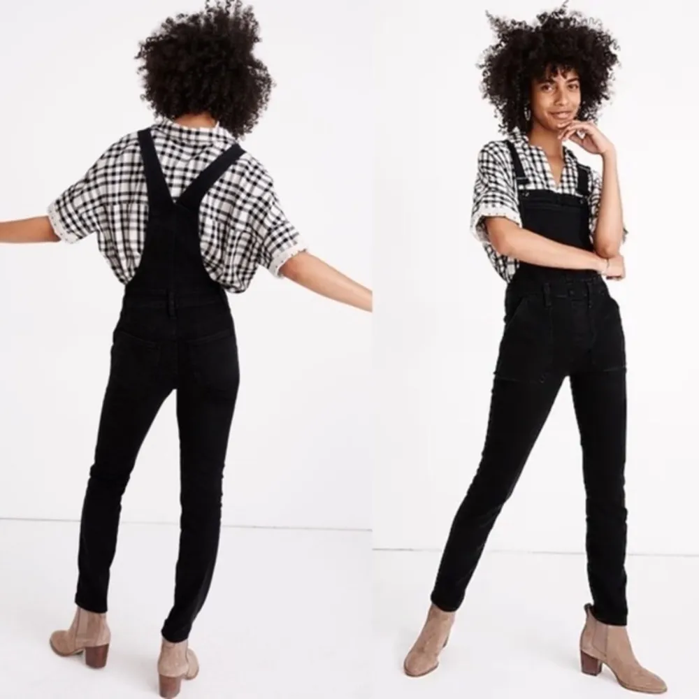 Madewell Black Skinny Overalls in Lunar Wash Size XXS - Image 11