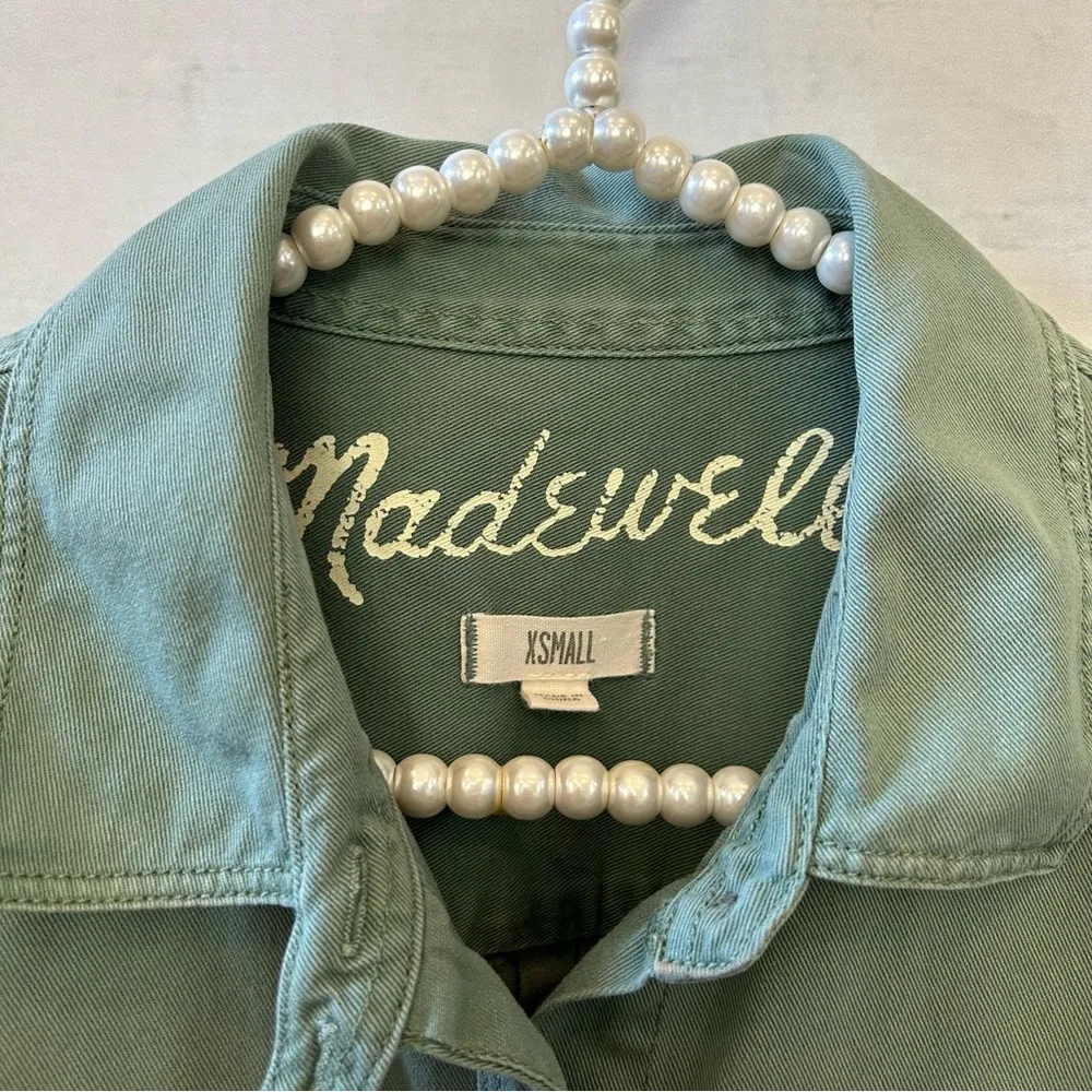 MADEWELL | Military Army Utility Olive Buttondown Long Sleeve Shirt Size XS - Image 11