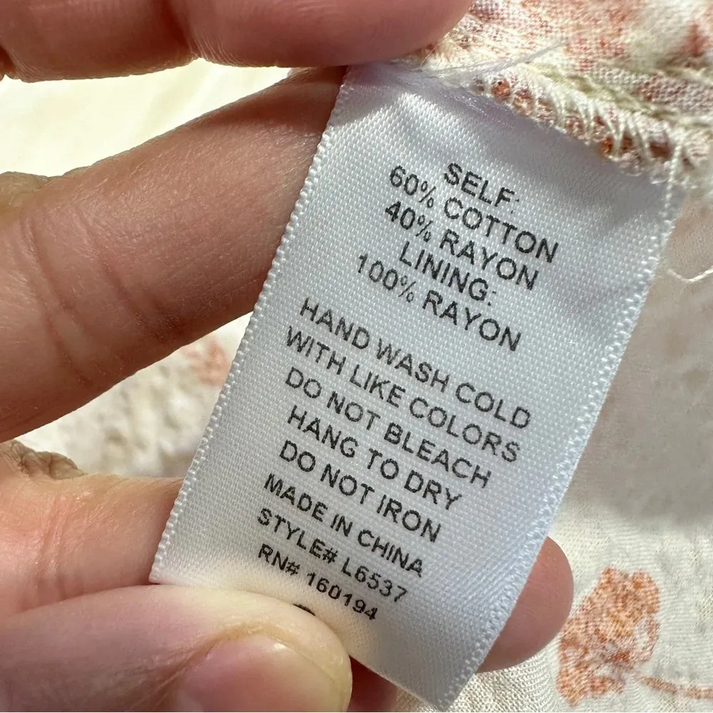 By Together Shanna Mini Dress Button Front Floral Orange Blossom Cottagecore S - Image 14