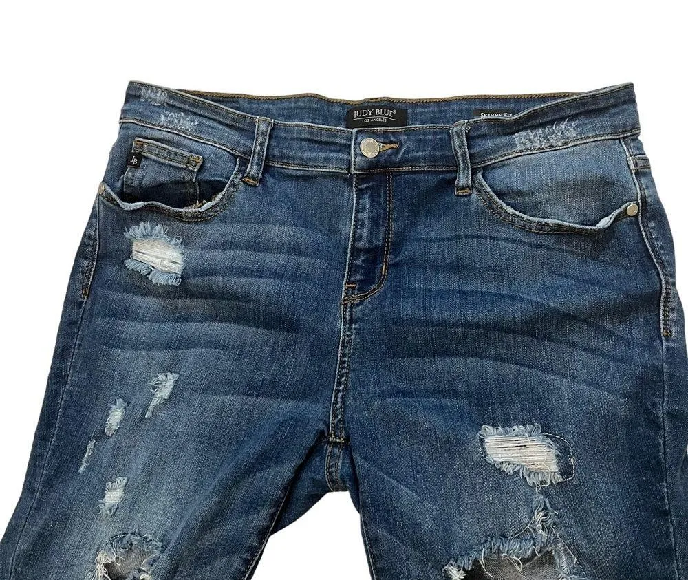 Judy Blue Skinny Fit Distressed Jeans, Sz 15/32 - Image 7