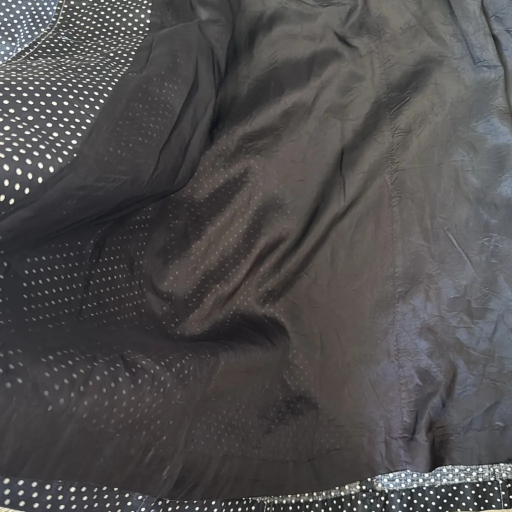 Vintage MissDannimac Black Polka Dot coat with belt size 12 - Image 6