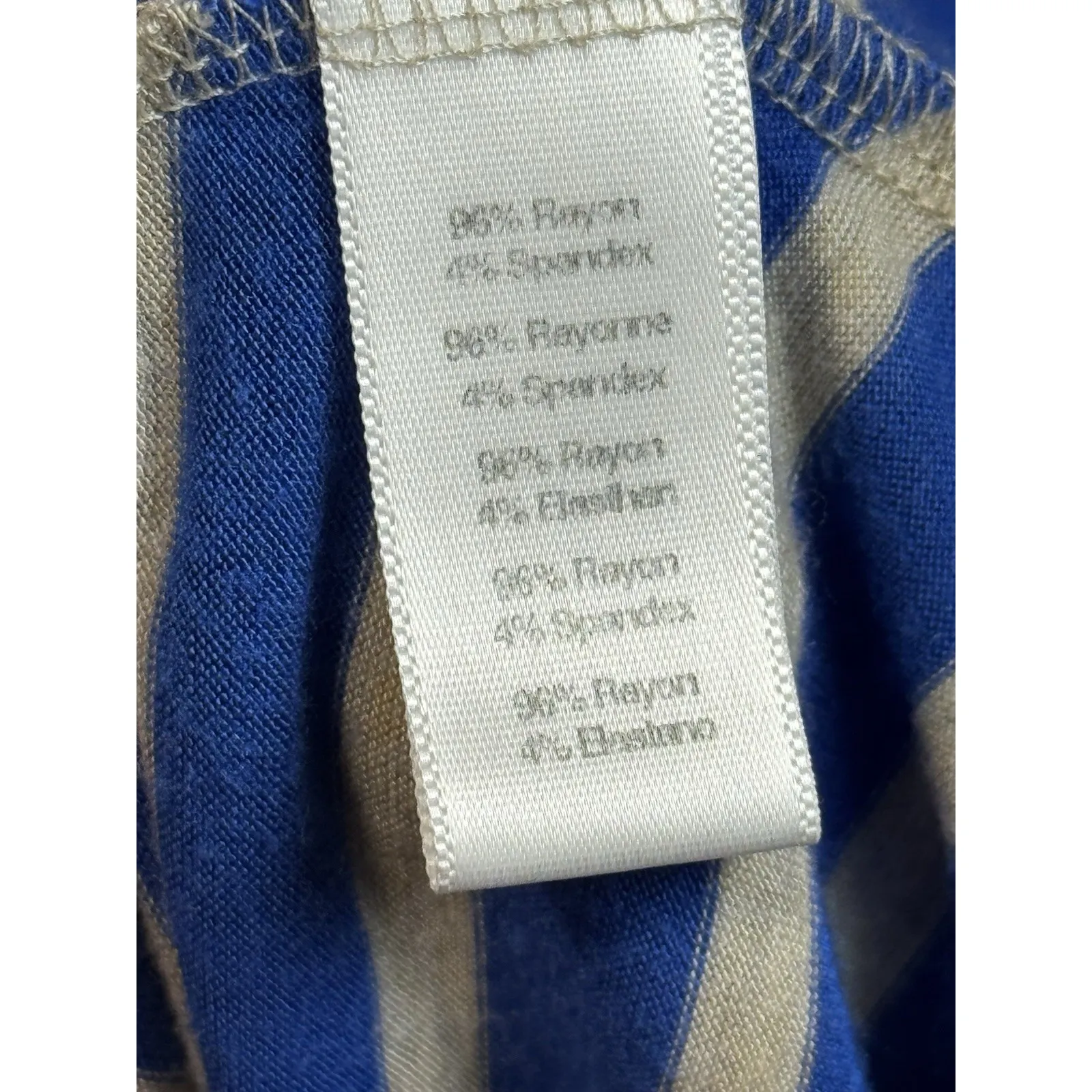 Puella Women's Striped Long Sleeve‎ Tunic Top Blue Beige Casual s - Image 5