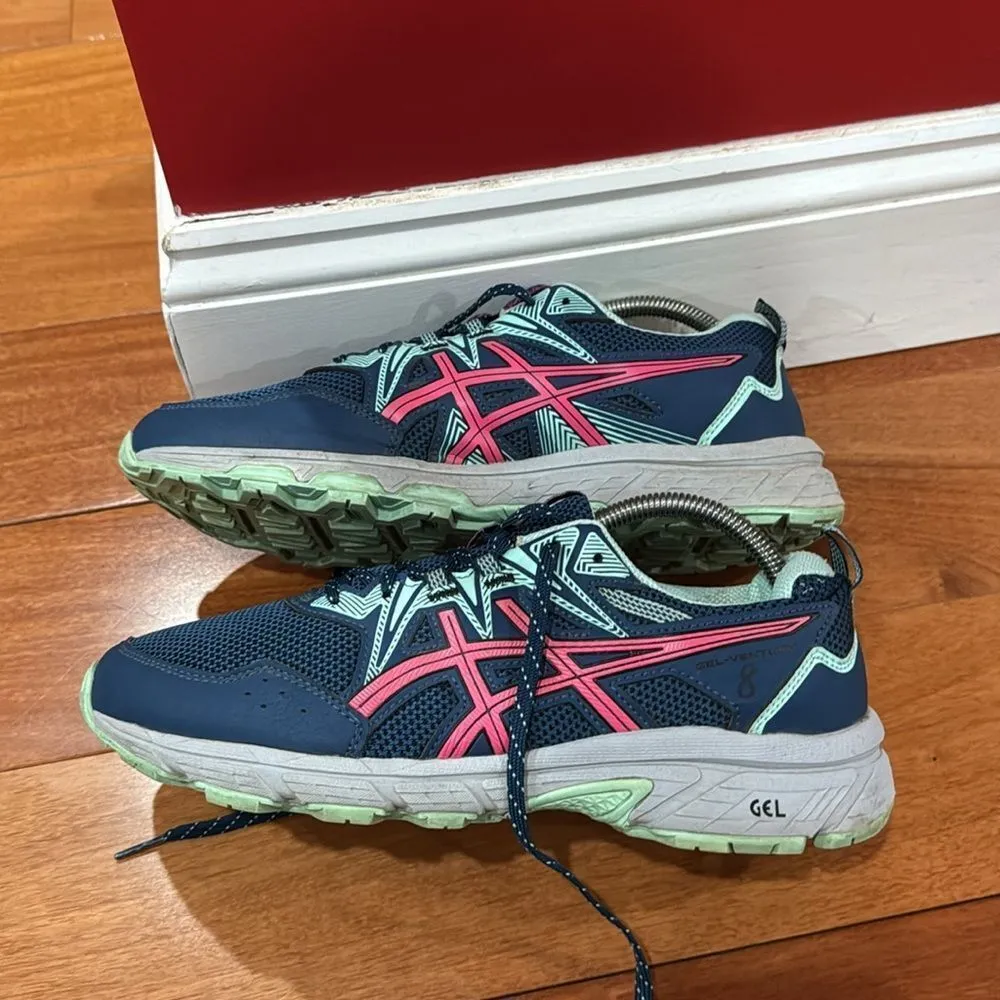 Asics Womens Gel Venture Blue Pink Running Shoes Sneakers Size 10 - Image 3