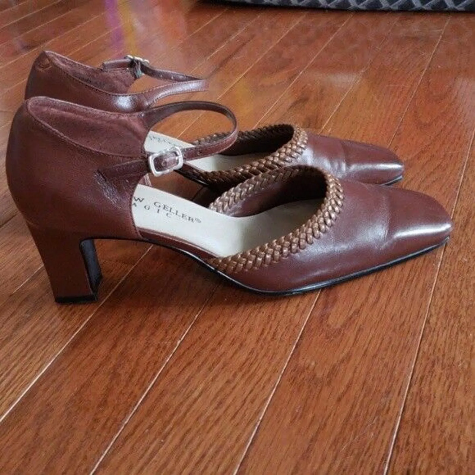 Andrew Geller Magic Heels Brown Ankle Strap Heels - Size 6 - Image 3