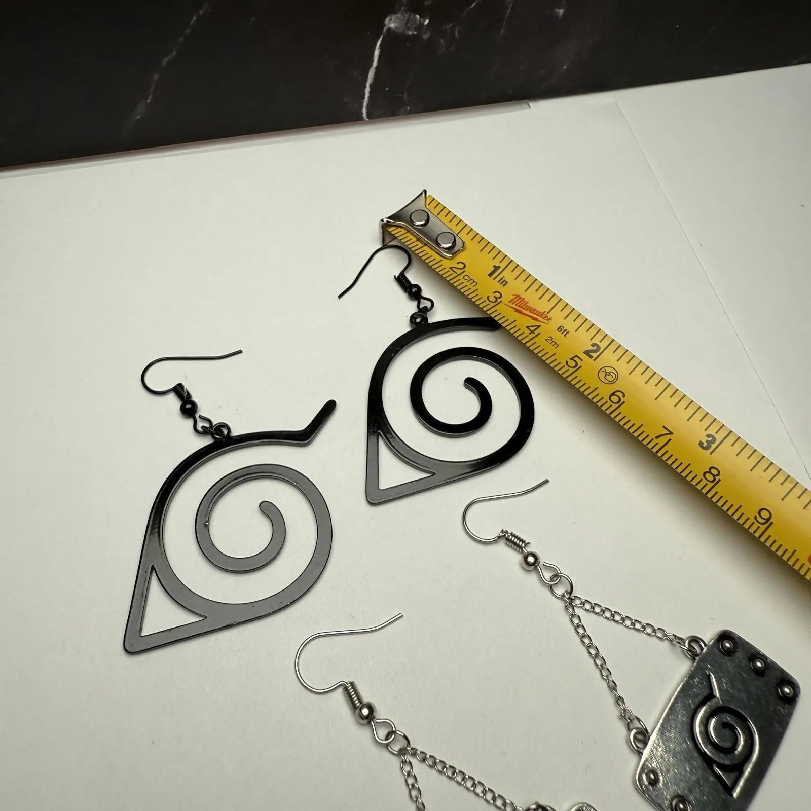 Naruto Hidden Leaf Village Logo Anime Dangle Pierced Earrings Lot Of 2 - Image 3