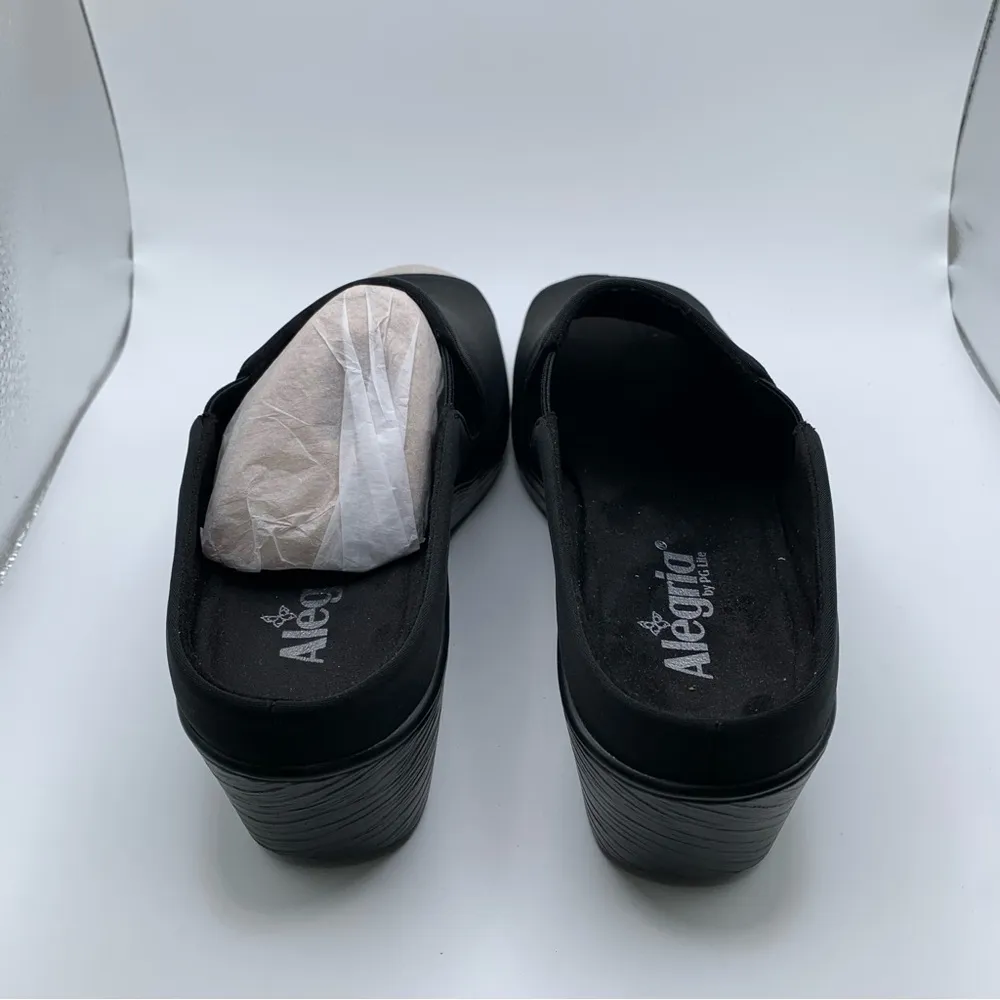 NWB Alegria Shilaine Women's Sandals size 40 US 9.5-10 black slip on wedge 1299 - Image 7