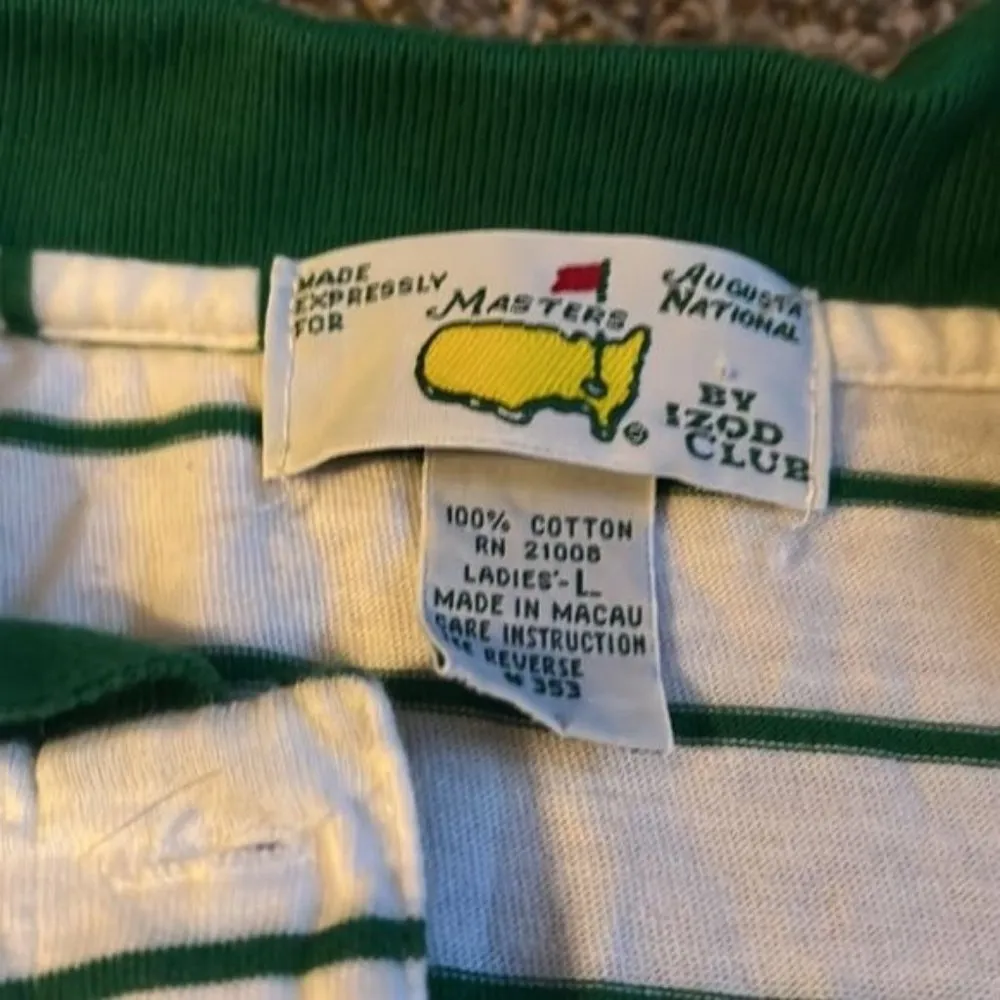 IZOD Vintage  Masters Augusta National Striped Women’s Large Short Sleeve - Image 8
