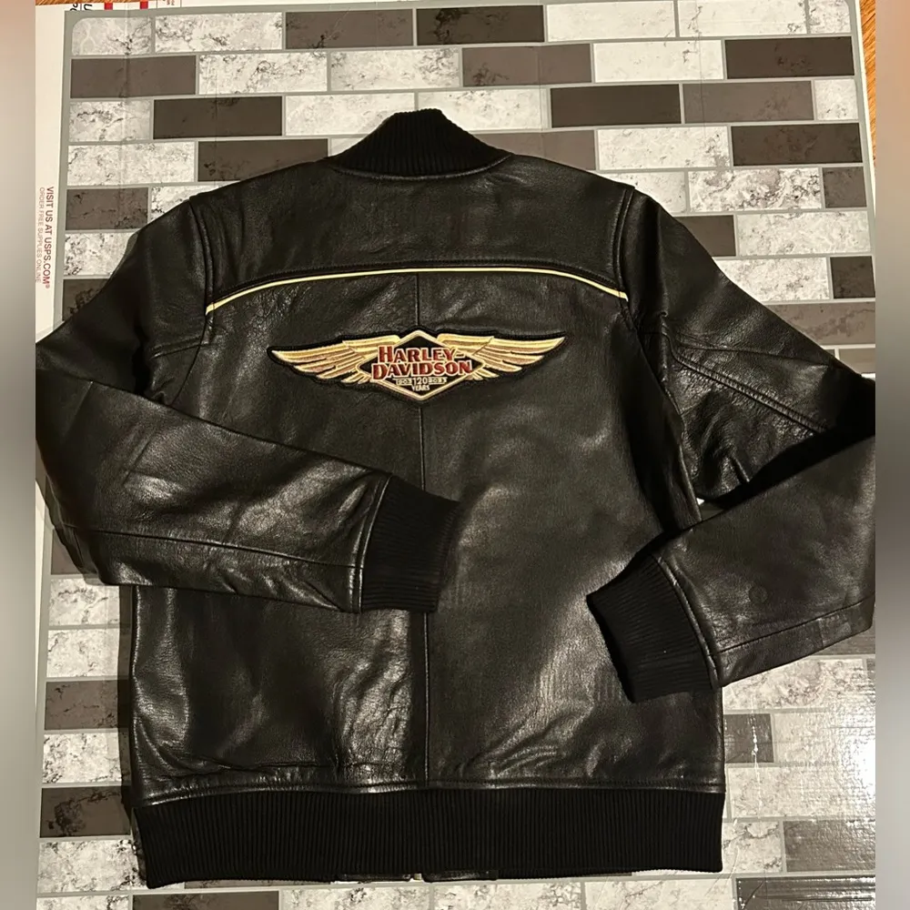 Harley Davidson 120th Anniversary Bomber Leather Jacket - Image 11