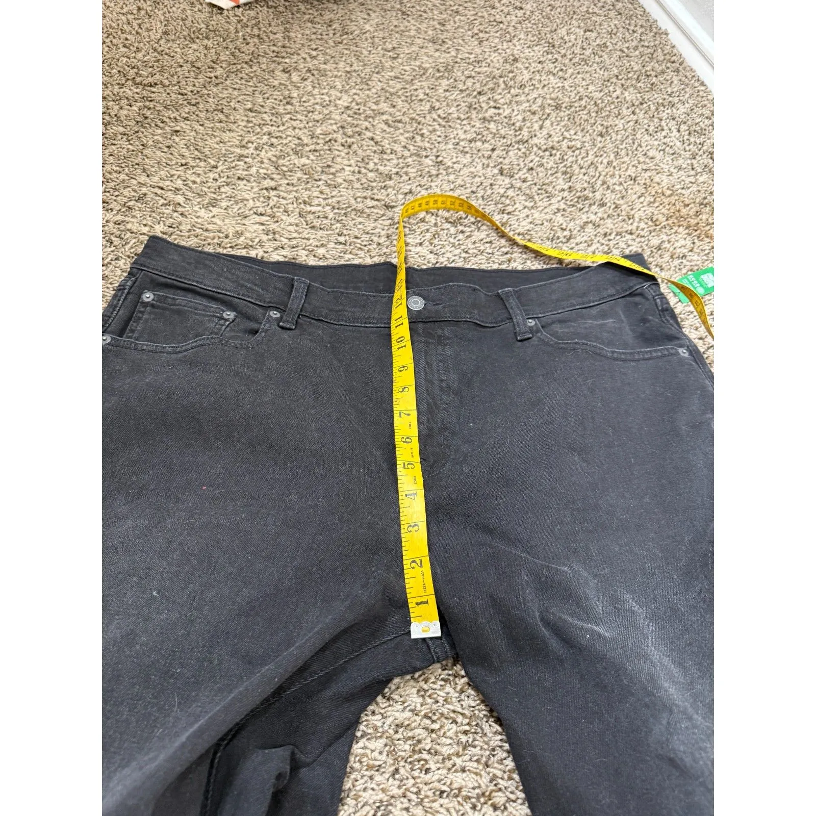 NWT Gap Girlfriend Mid Rise Black Jeans Womens Sz 34/18R Raw Hem Cuffed Bottom - Image 7