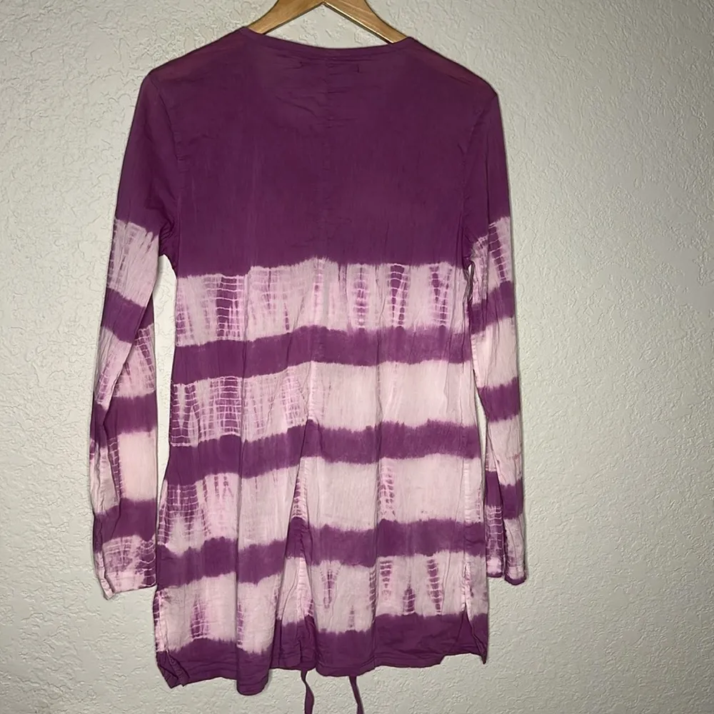 Athleta Swim Coverup Dress Embroidered Boho Half Zip Waist Tie Large Vacation - Image 5