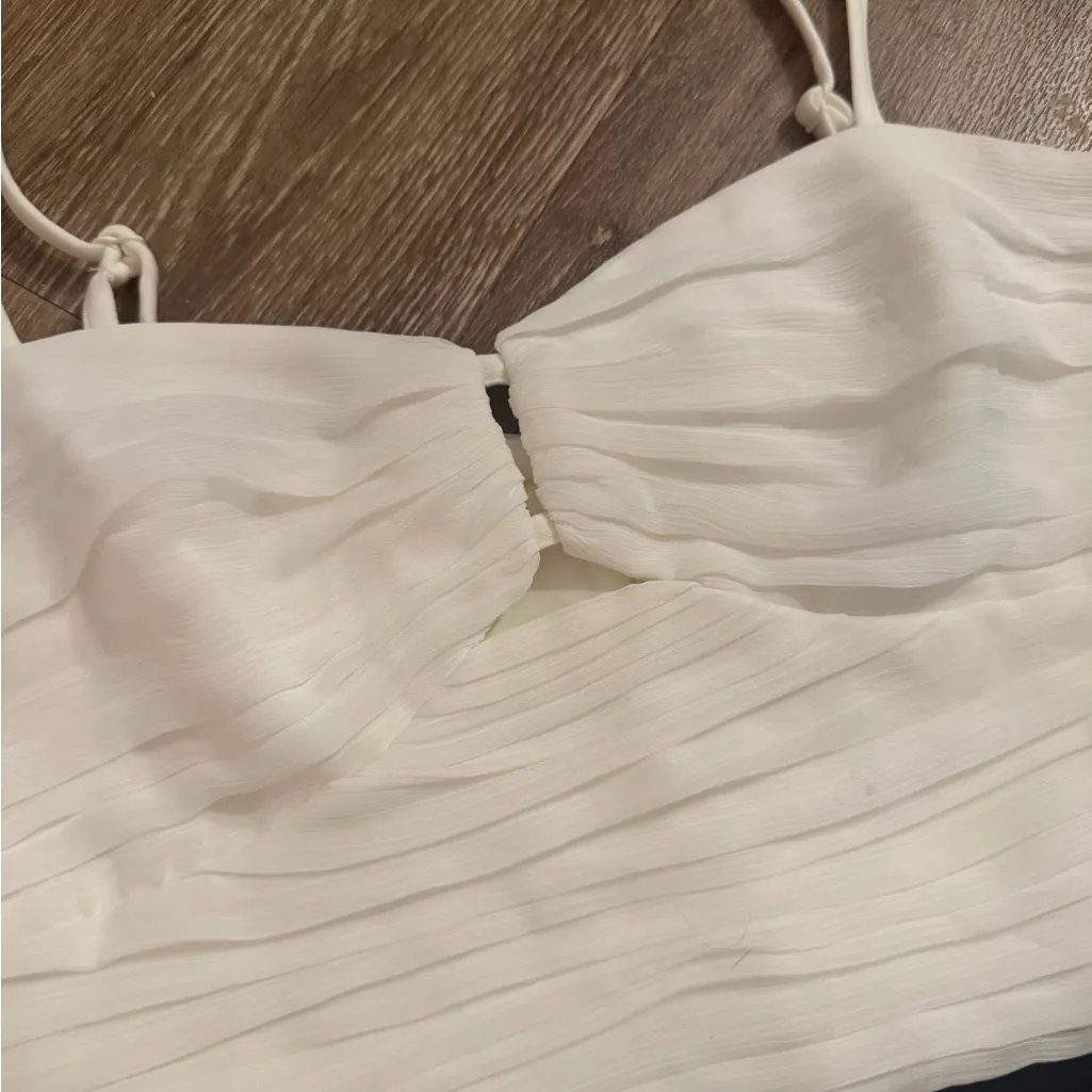 French Connection Whisper Strappy Tulle Mini Dress In Black/White size 4 - Image 7