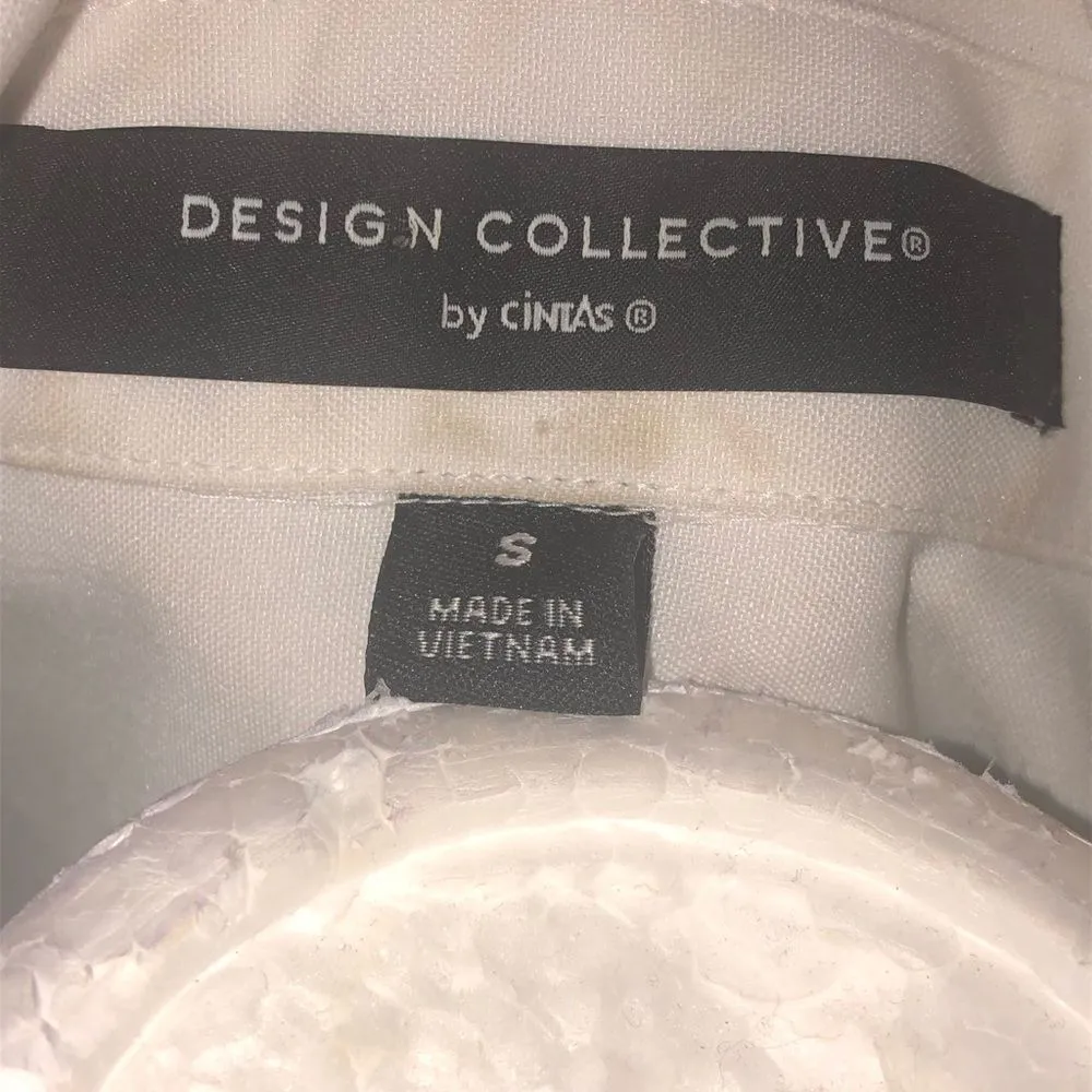 Design collective by Cintas button down white collared top Sz small NWOT White - Image 2