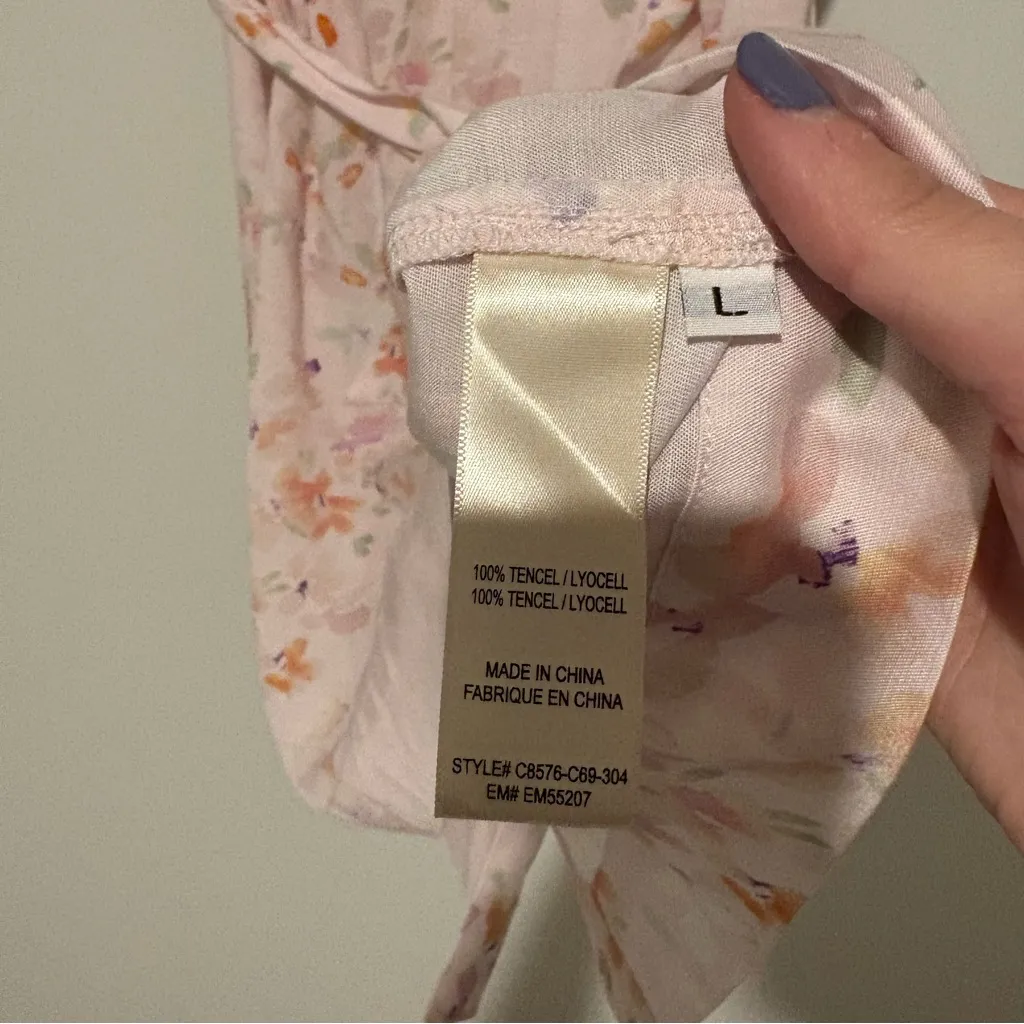 Anthropologie Cloth & Stone floral buttoned back floral shirt‎ Dress pink large - Image 4