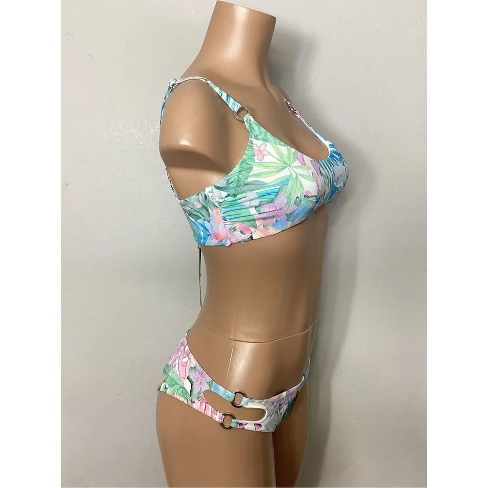 New BEBE tropical floral bikini set. Large. Retails $135 - Image 4