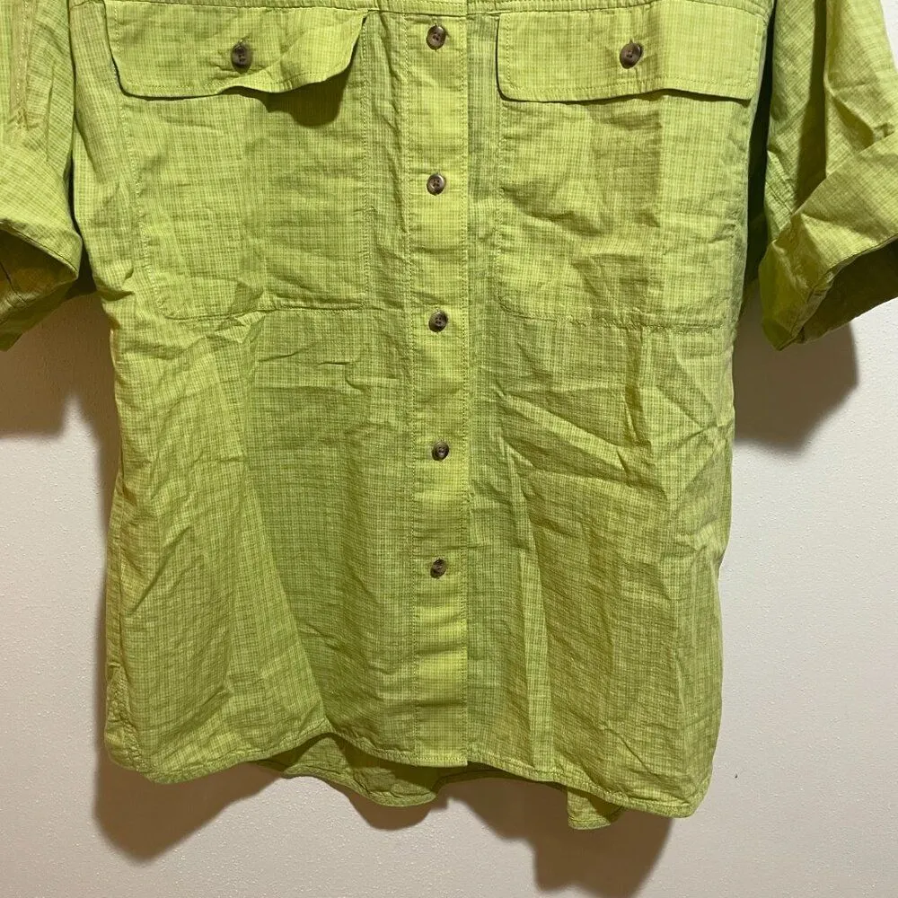 Everlane Sz XS The Cotton Tourist Shirt Oversized Button Down Green Short Sleeve - Image 8