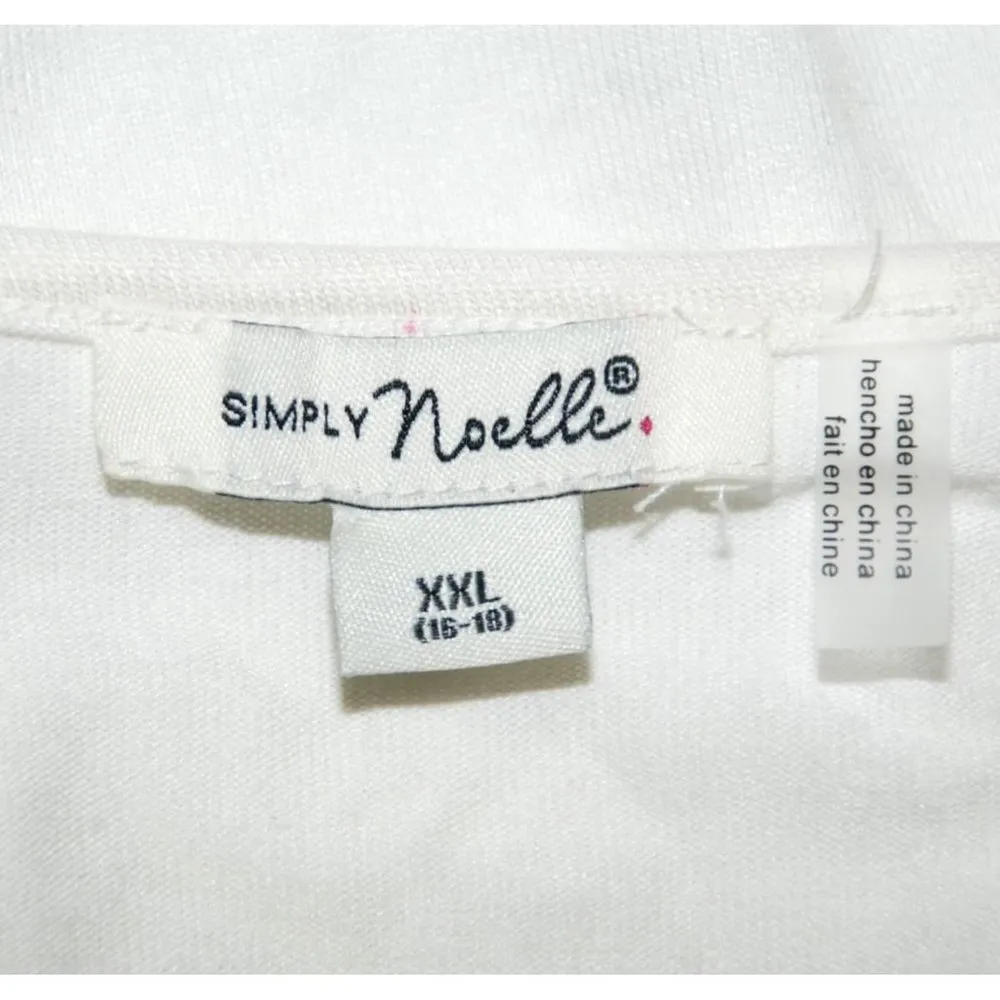 Simply Noelle Ladies Off White Blouse Ribbed Top Size XXL 16 18 3/4 Sleeve Lace - Image 8