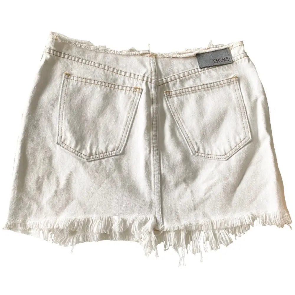 new LF Carmar  Ripped Waistband Mini Skirt  White Denim  Size 2 26 Small  - Image 6