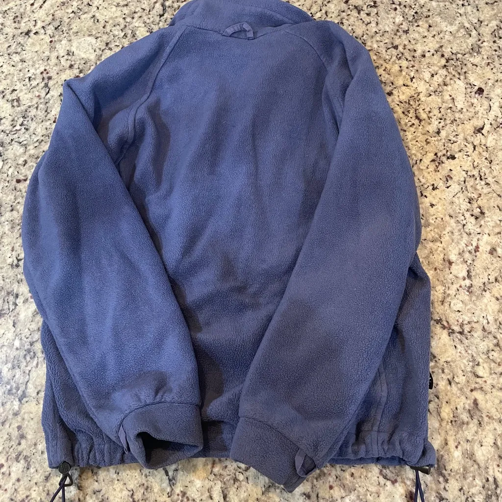 90s Vintage Columbia Navy Full-Zip Fleece Jacket - Image 7