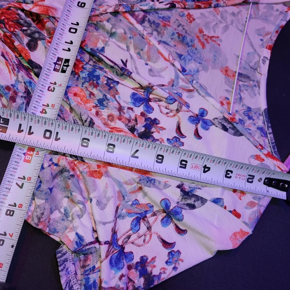 Egy Women's White Floral Polyester V - Image 12