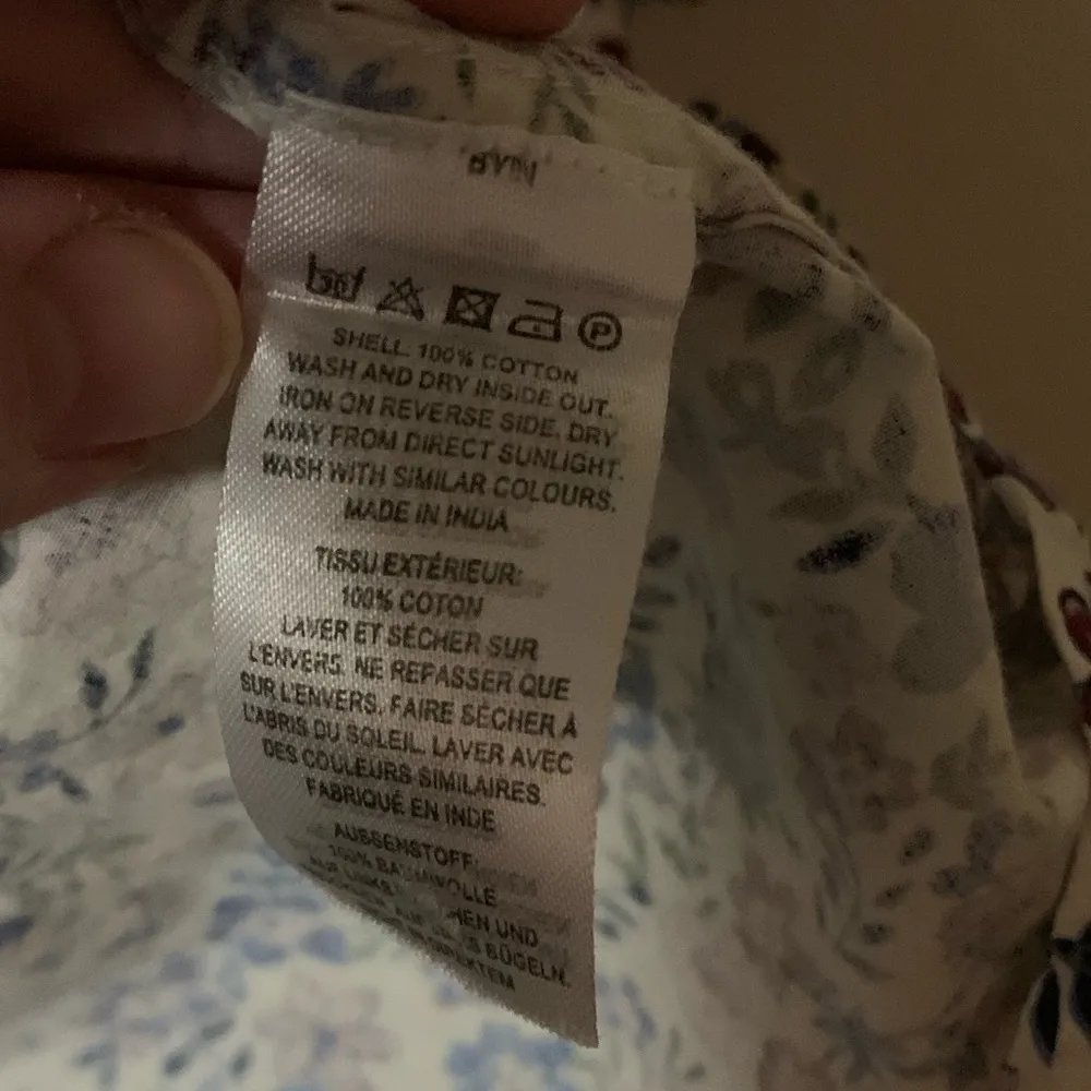 Floral cottage core Peplum Square Neck Smocked White feminine L spring top - Image 7