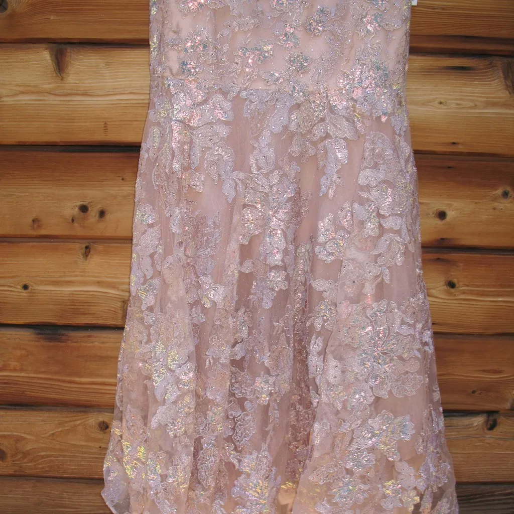 LARA OFF SHOULDER MERMAID BEADED GOWN Pink Size 16 - Image 7