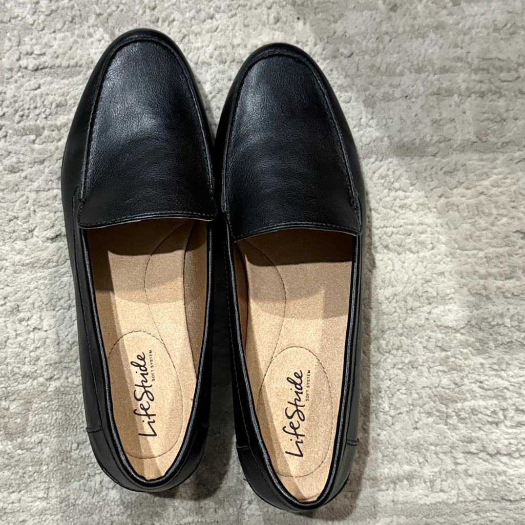 LifeStride Margot Loafers Black Burnish | Size 10W | Comfort Slip-On Shoe - Image 2