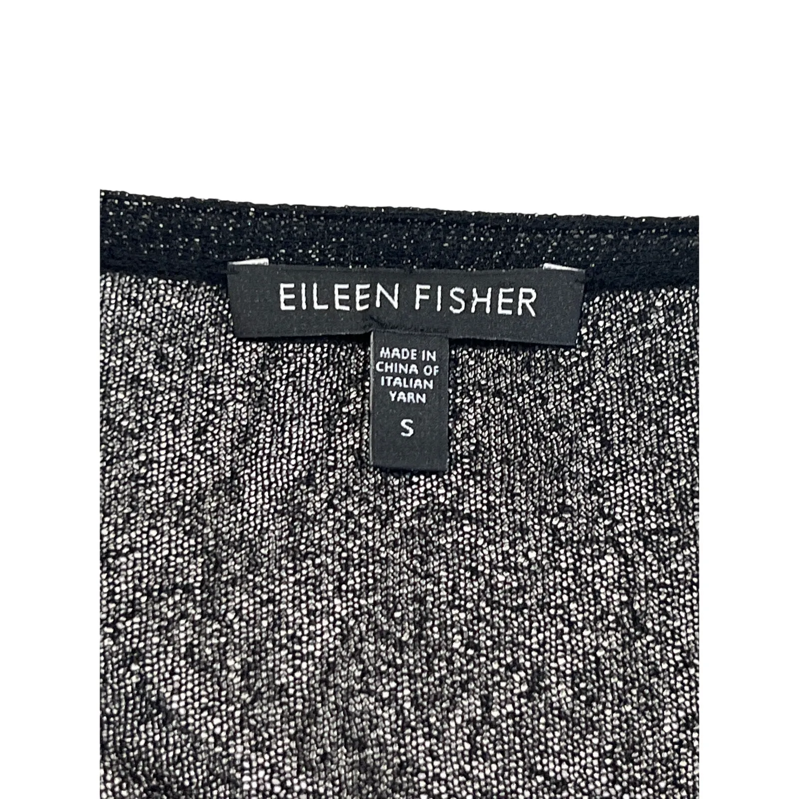 Eileen Fisher Sheer Black Duster Women's Size S Italian Yarn Minimalist Luxury - Image 8