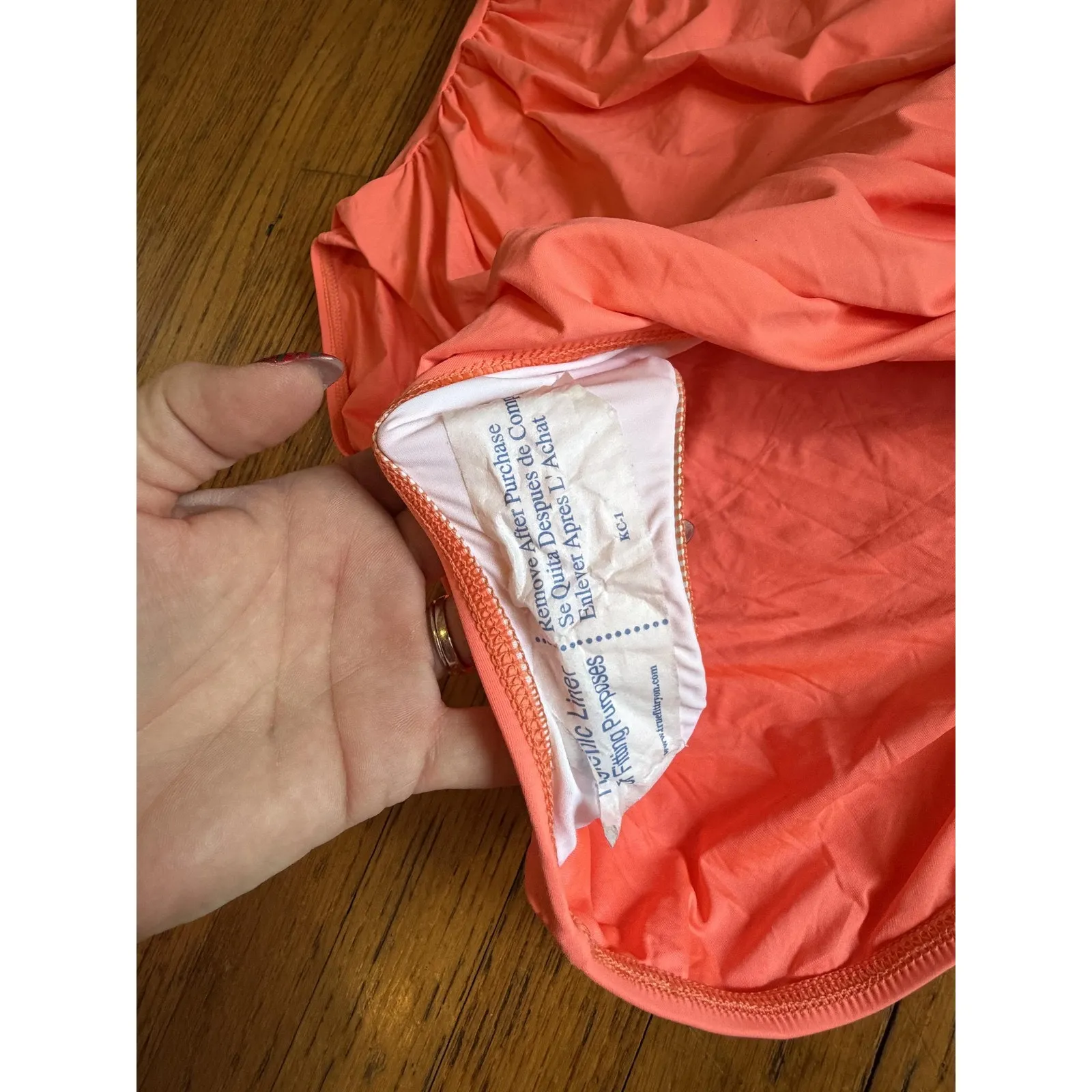 La Blanca Swimsuit Womens 20W Pink One Piece Ruffle Off Shoulder Tummy Control - Image 5