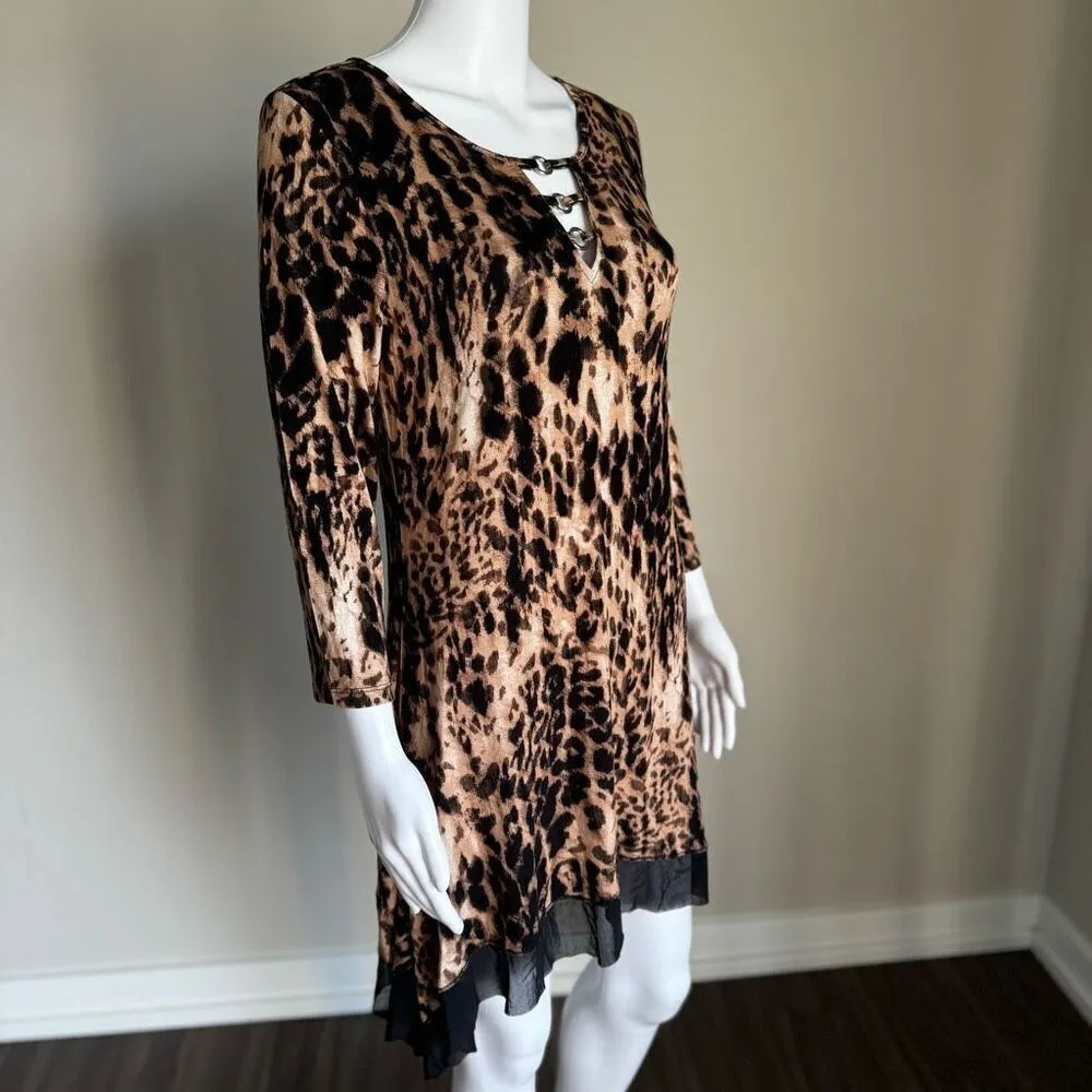 Cable & Gauge Leopard Print Asymmetrical Dress NWT - Image 4