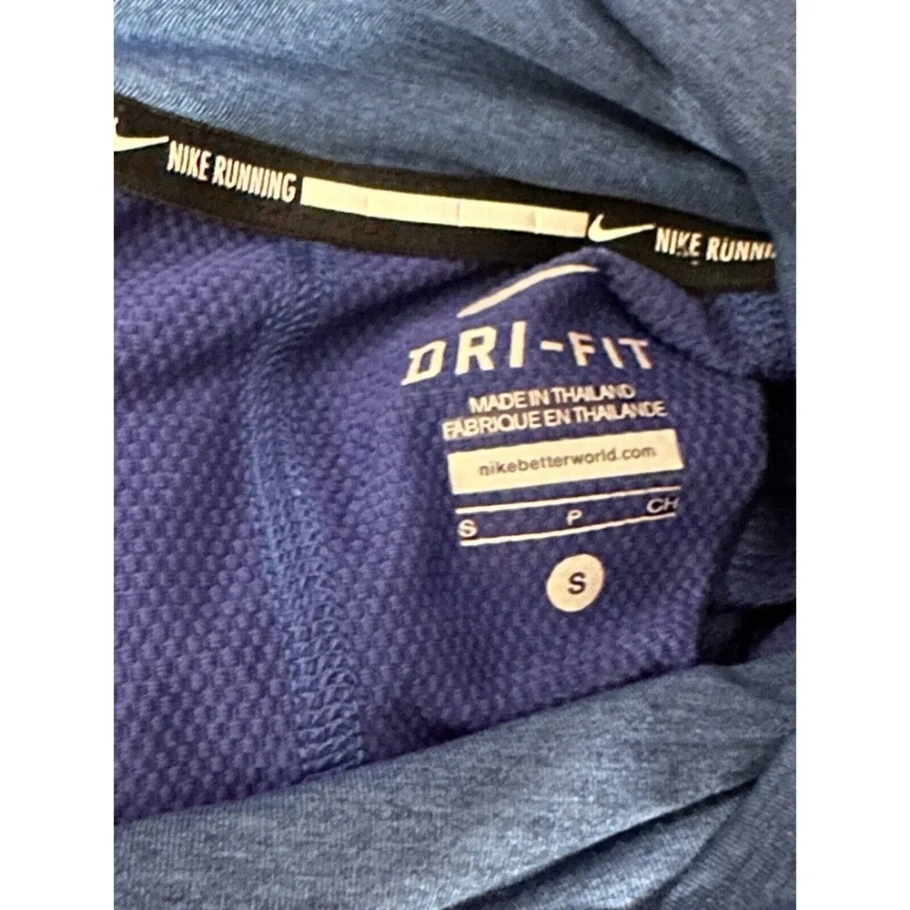 Nike Sprint Fleece Women Small Blue Running Top Long Sleeve High Neck Thumbholes - Image 8