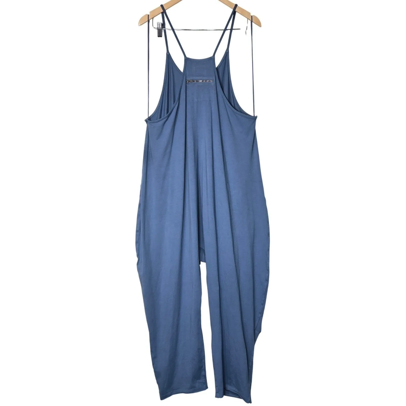 Free People Movement Hot Shot Jumpsuit Romper in Skyline Size L Wide Leg Pockets - Image 3