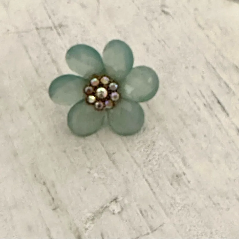 Blue flower rhinestone ring - Image 6