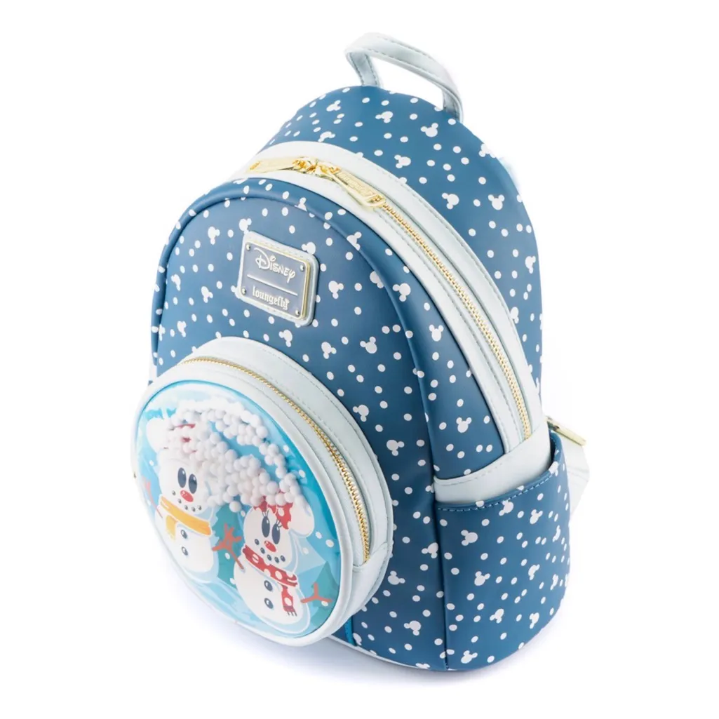 Loungefly Disney Mini Backpack Snowman Mickey & Minnie Mouse Snow Globe bag - Image 2