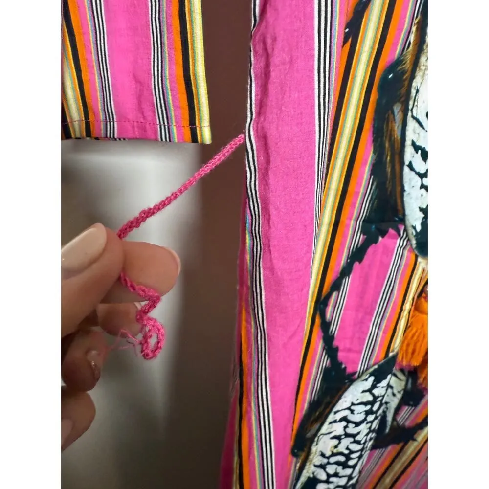 Figue Pink Scarab Mini Dress with Tie Sz. XS Pink - Image 8